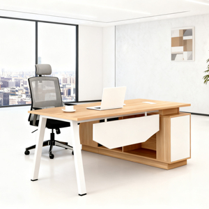 Escritorio de oficina ejecutiva de madera de lujo Escritorio de mesa gerente mobiliario moderno - Product Image 2