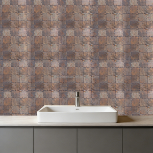 Mosaico Rústico de Bronce Marrón, Parqué Metálico Moderno para Decoración de Paredes Interiores de Cocina - Product Image 3
