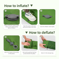 E-RIKE Matelas de couchage gonflable ultraléger personnalisé en polyester pongé TPU, épaisseur 10 cm, avec pompe à pied, pour le camping