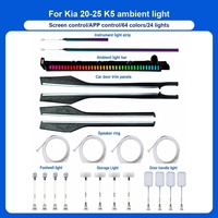 Kit d'éclairage d'ambiance universel RGB pour voiture, 64 couleurs, en acrylique, OEM pour Kia K5 2020-2025, rythme musical