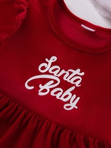 Di alta qualità 0-24m neonati bambini di natale pagliaccetti di natale inverno natale bambini manica lunga Baby Dress 2 pz set - Product Image 4