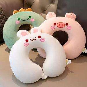 Oreiller de voyage en mousse à mémoire de forme en forme de U avec motif de dessin animé, en velours cristal, portable pour les siestes en <span class=keywords><strong>avion</strong></span> et en voiture - Product Image 1