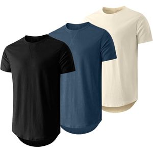 Camiseta de Manga Larga para Hombre FOXA, Paquete de 3, Cuello Redondo, Algodón, Transpirable, Estilo Hip Hop - Product Image 1