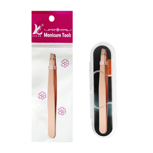 Pince à épiler inclinée en acier inoxydable avec logo personnalisé, 96 mm, pour cils et poils, outil de beauté pour l'entretien des sourcils - Product Image 2