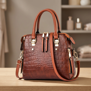 Sacs à main en cuir véritable faits à la main pour femmes BS INTERNATIONAL, personnalisables, durables, portables, imperméables, avec fermeture éclair - Grande capacité 1-1,9L - Product Image 3