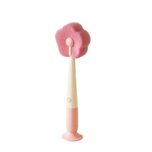 Suction Cup Cup Brush Long <b>Handle</b> 3 In 1 <b>Sponge</b> Brush For Baby Bottle Water Cup Cleaning Portable Kitchen Tool - Product Image 3