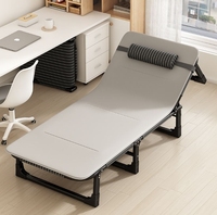 Cadre de lit pliant pour pause déjeuner réglable en acier pliable et portable pour la maison ou l'appartement