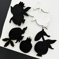Applique 3D en soie indienne perlée faite à la main, motif fruit de goyave, pour accessoires vestimentaires
