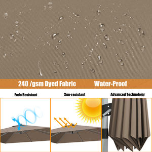 Ovida big outdoor 10ft garden full size meccanismo di inclinazione offset led luci solari navy grande ombrellone di ricambio per patio - Product Image 6