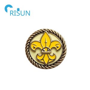 Fabricación Metal 3D Gold Boy Scout Eagle Scout Pin de solapa Esmalte personalizado Scout Pin Badge - Product Image 6