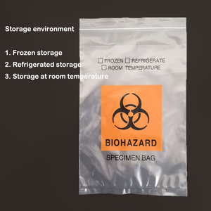 Groothandel Promotie <span class=keywords><strong>3</strong></span> Muren Diepdruk Pathologie Eco Vriendelijke Lab Gebruik Zijvouw Clear Plastic Specimen Biohazard Tassen - Product Image 6
