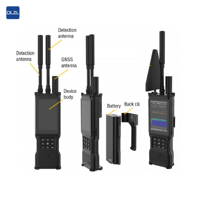 2025 New Portable Professional Drone Detector 70-6000MHz Full-band Detection Remote ID Resolution Support Real-time pilot 3km