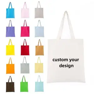 TS Hot Sales Cotton Tote Bag Lightweight Medium Reusable Foldable Space Saving Shopping Bag