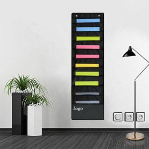 Sac de rangement mural pliable pour fournitures de bureau, 10 poches, minimaliste, écologique, à suspendre sur la porte - Product Image 3