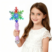 Baguette magique flocon de neige illuminée en plastique LED Kids Party Prop Snow Glowing Wand Winter Festivals Christmas Light up Toys