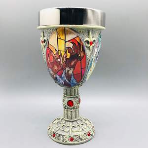 Pintado a mano La Bella y La Bestia Bella bola escena Copa resina decoración Grial esqueleto Jack decoración taza - Product Image 4