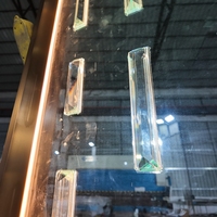 Cloison de séparation en verre cristal lumineuse de luxe sur mesure, cadre en acier inoxydable, cloison LED lumineuse pour hôtel, villa