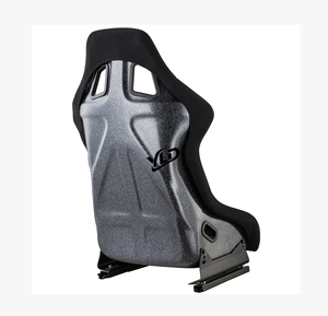 Siège baquet de course YLD personnalisé en fibre de verre avec <span class=keywords><strong>patchwork</strong></span> en daim et surpiqûres noires - Product Image 4