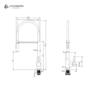 <span class=keywords><strong>Grifo</strong></span> de Cocina Monomando de Acero Inoxidable 304 con Caño Flexible Magnético, Protección de Silicona y Salida de Agua Fría y Caliente de Tres Vías - Product Image 6