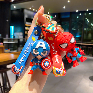 Porte-clés en silicone de personnage de dessin animé Marvel Iron Man Spider-Man Avengers B399 5ème génération, breloque pour <span class=keywords><strong>voiture</strong></span> et sac à dos - Product Image 2