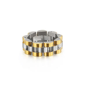 Dropshipping Gift <span class=keywords><strong>Ha</strong></span> Sieraden Groothandel Horloge Keten Hiphop Sieraden Rvs Heren Ring Eenvoudige Band Ring - Product Image 4