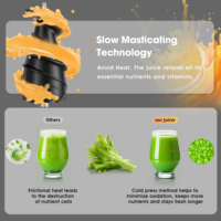 Extracteur de jus d'orange électrique en gros, étanche, à pression à froid lente, interface anglaise, pour usage domestique et bar à jus