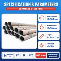 أنابيب فولاذية غير ملحومة بالجملة ASTM A106 Gr.B مستديرة Sch40 بسمك جدار 15 مم وقطر 18 مم وطول 9 متر للغلايات