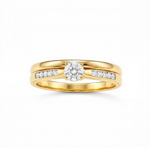 Round Lab Grown Diamond Solitaire <b>Ring</b> for Women in 925 Sterling Silver <b>Titanium</b> 10K 14K 18K Gold Timeless Fine Jewelry - Product Image 2