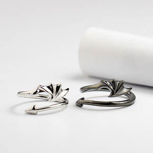 Bagues ajustables tendance SC avec animaux, bijoux pour femmes, style rétro, argent antique, chat porte-bonheur, dinosaure, serpent, grenouille, bagues pour femmes et hommes - Product Image 5