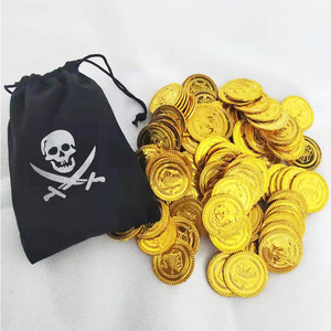 Pafu Rifornimenti Del Partito di Halloween Del Partito Pirata Per Bambini di Favore <span class=keywords><strong>Pirate</strong></span> Borse Coulisse con Monete D'oro - Product Image 2