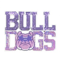 Patch thermocollant personnalisé brodé, écologique, à sequins et paillettes, motif bouledogue, pour vêtements et sport, vente en gros