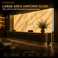 Feuille LED Flexible Ultra-Mince DC24V 288 LED CRI90, Découpable à l'unité, pour Éclairage de Comptoirs en Onyx, Marbre et Armoires