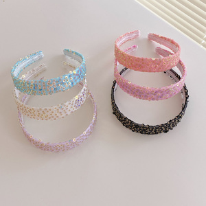 Bandeau en plastique à paillettes pour femmes, accessoires pour cheveux, pas cher, 12 pièces, été - Product Image 4