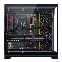 Boîtier d'ordinateur de jeu en alliage d'aluminium Ruix HALO 9 Black ATX M-ATX ITX Mid Tower avec fenêtre latérale et bande lumineuse ARGB