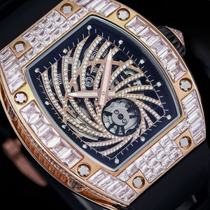 Paramount GOLD Moissanite Tourbillon Skeleton BEZEL tonneau นาฬิกาข้อมืออัตโนมัตินาฬิกาคู่ Encore Gala - Product Image 2