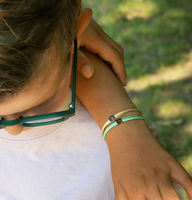 Inspire Jewelry Bracelet corde Minimalisr avec breloques vierges en acier inoxydable PERSONNALISÉ POUR ENFANTS DISQUE INITIAL CORD