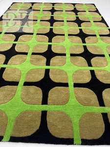 Tapis en laine vert fait main, modèle design de haute qualité, pour bureau, chambre, salon, tapis de prière, tissé à la main, esthétique, prix bas - Product Image 6