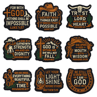 Écussons brodés de haute qualité style cowboy occidental avec versets bibliques chrétiens, thermocollants, pour vestes et sacs