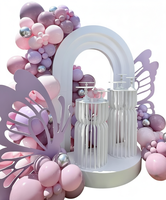 Support à gâteau rond en PVC à base ondulée, décoration colonne romaine pour mariage, anniversaire, artisanat