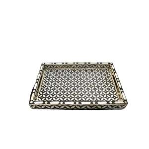 Bandeja de incrustaciones de madera maciza y hueso para el hogar, hotel y restaurante, bandeja clásica de MDF con acabado de producto de supermercado para bodas - Product Image 1