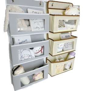 <b>Storage</b> Bags Rectangle Non Woven Fabric Hook Type Beige Gray <b>Large</b> Capacity Bedside Hanging Kids Teen <b>Storage</b> Solution - Product Image 5