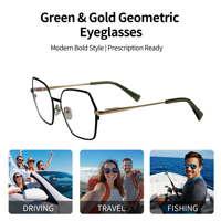 Gafas de Lectura Unisex con Receta, Monturas Metálicas Cuadradas Personalizadas con Lentes de PC