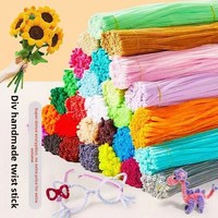 Bâtonnets torsadés en peluche épais de 8 mm faits à la main, colorés, pour loisirs créatifs, matériaux DIY assemblés aléatoirement