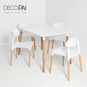Nordique Moderne Café Restaurant Pas Cher jambes En Bois De Hêtre MDF Table Rectangle Table À Manger Ensemble - Product Image 1
