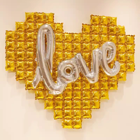 Ballons en aluminium 4D Cœur Connecté Créatifs – Décoration Écologique pour la Saint-Valentin, Pâques, Remise de diplôme, Mariage et Anniversaire