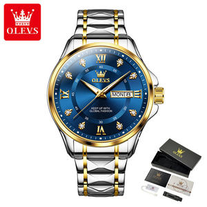 Montre à quartz classique pour homme, étanche, en acier inoxydable, avec calendrier, luminescente, personnalisable OEM, livraison rapide, 2906 - Product Image 1