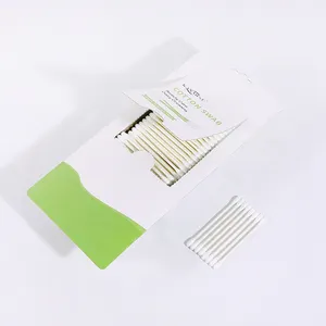 Çin tedarikçiler çevre dostu kulak temizleme 500 adet kart emme paketi tek kullanımlık kağıt sopa pamuklu çubuk