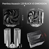 Thermalright New Peerless Assassin 120 Black V3 CPU Cooler avec double 6 caloducs Technologie AGHP pour AMD/LGA