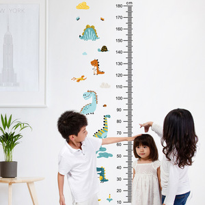 Pegatinas De Pared Infantiles De Dinosaurios - Incluye Medidor De Altura, Vinilo Adhesivo, Fácil De Colocar Y Quitar