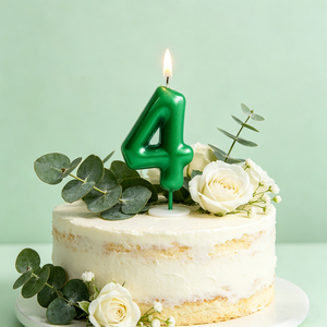 Party Love Perfette per rendere i tuoi eventi memorabili ed eleganti Candela Verde Numero 4 da 6 cm Candele di Compleanno - Product Image 5